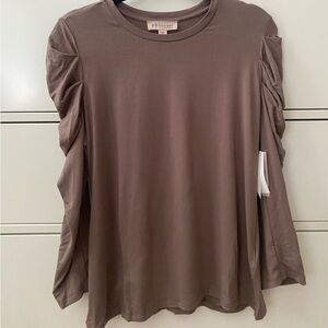 Philosophy Brown Medium Long Sleeve With Shoulder Pattern NWT